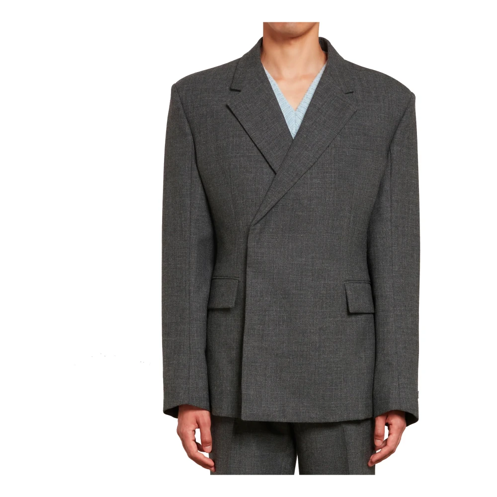 Prada Upgrade je formele garderobe met deze wollen blazer Gray Heren