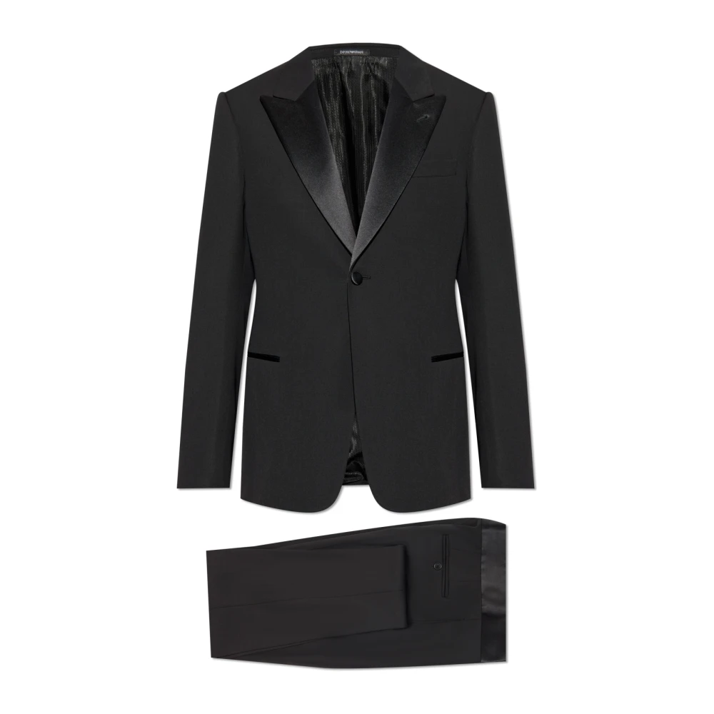 Emporio Armani Wollen Tuxedo Black Heren