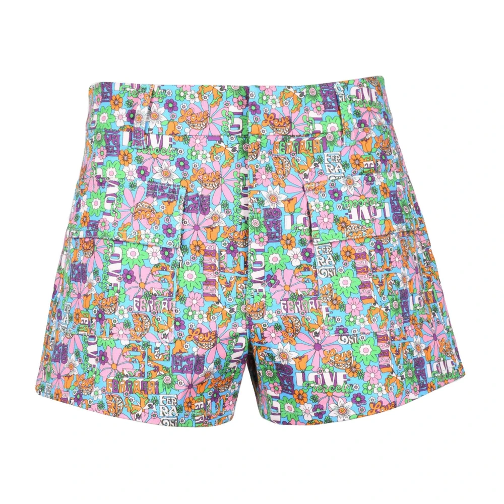 Chiara Ferragni Collection Stijlvolle katoenen elastaan shorts Multicolor Dames