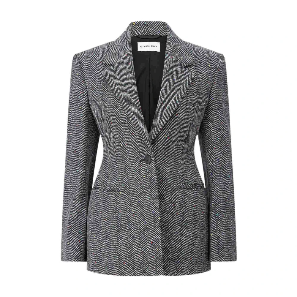 Givenchy Women's Gray Slim-Fit Herringbone Blazer - Blazers - S - Jackets