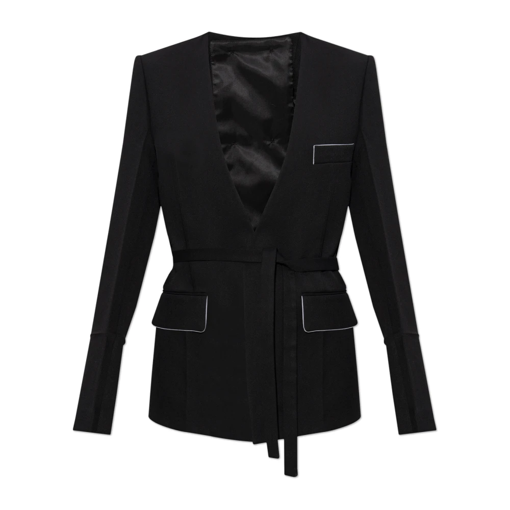 Victoria Beckham Tie-Waist Blazer Black Dames