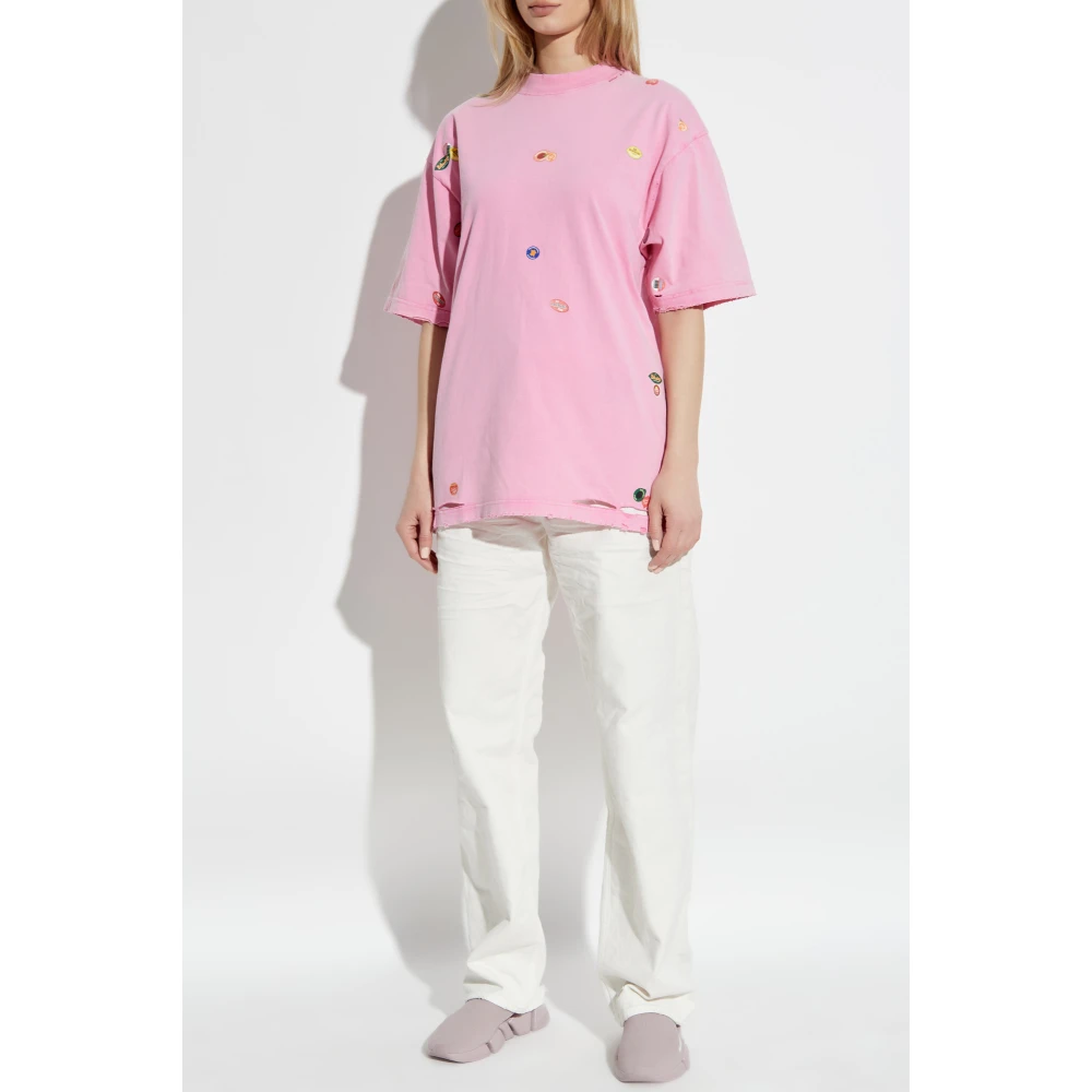 Balenciaga Jeans met logo Beige Dames