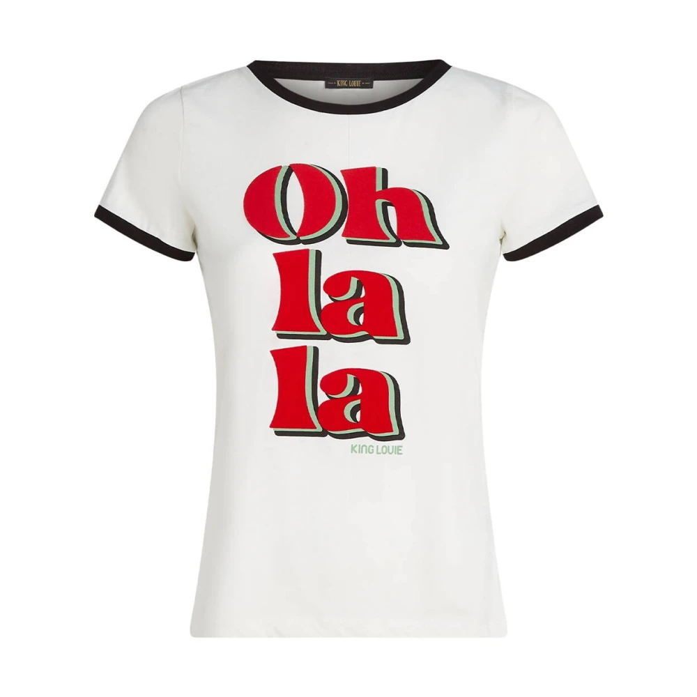 king louie Logo Placement Tee in stijl 09722 Beige Dames