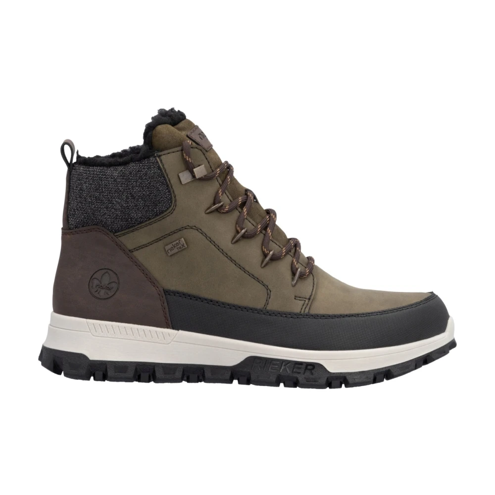 Rieker Men's Green Lace-Up Boots, 9 Uk, Casual Closed Ankle Boots