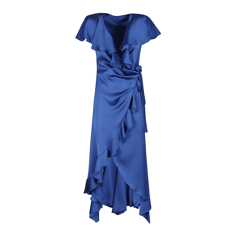 Philosophy di Lorenzo Serafini Satin Elegant Jurk Blue Dames