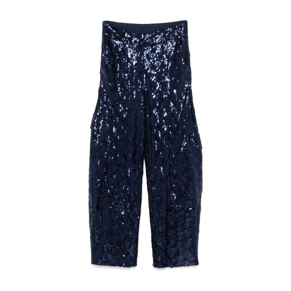 Rotate Birger Christensen Marineblauwe Sequin Riem Broek Blue Dames