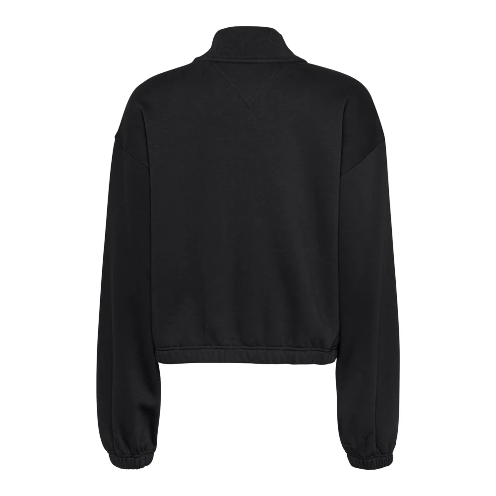 Tommy Jeans Zwarte rits katoenen sweatshirt Black Heren