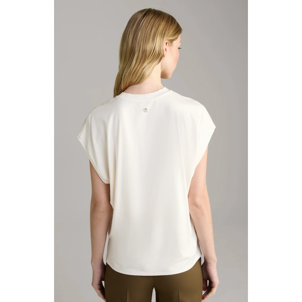 Joop! Krokodil Detail Satijn Jersey Top Beige Dames