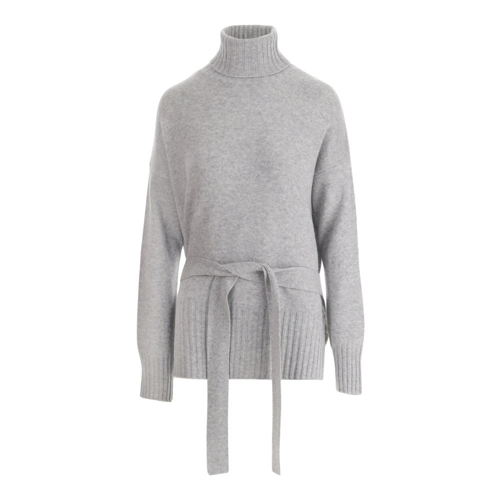 Wild Cashmere Grijze Wollen Mix Hoge Kraag Trui Gray Dames