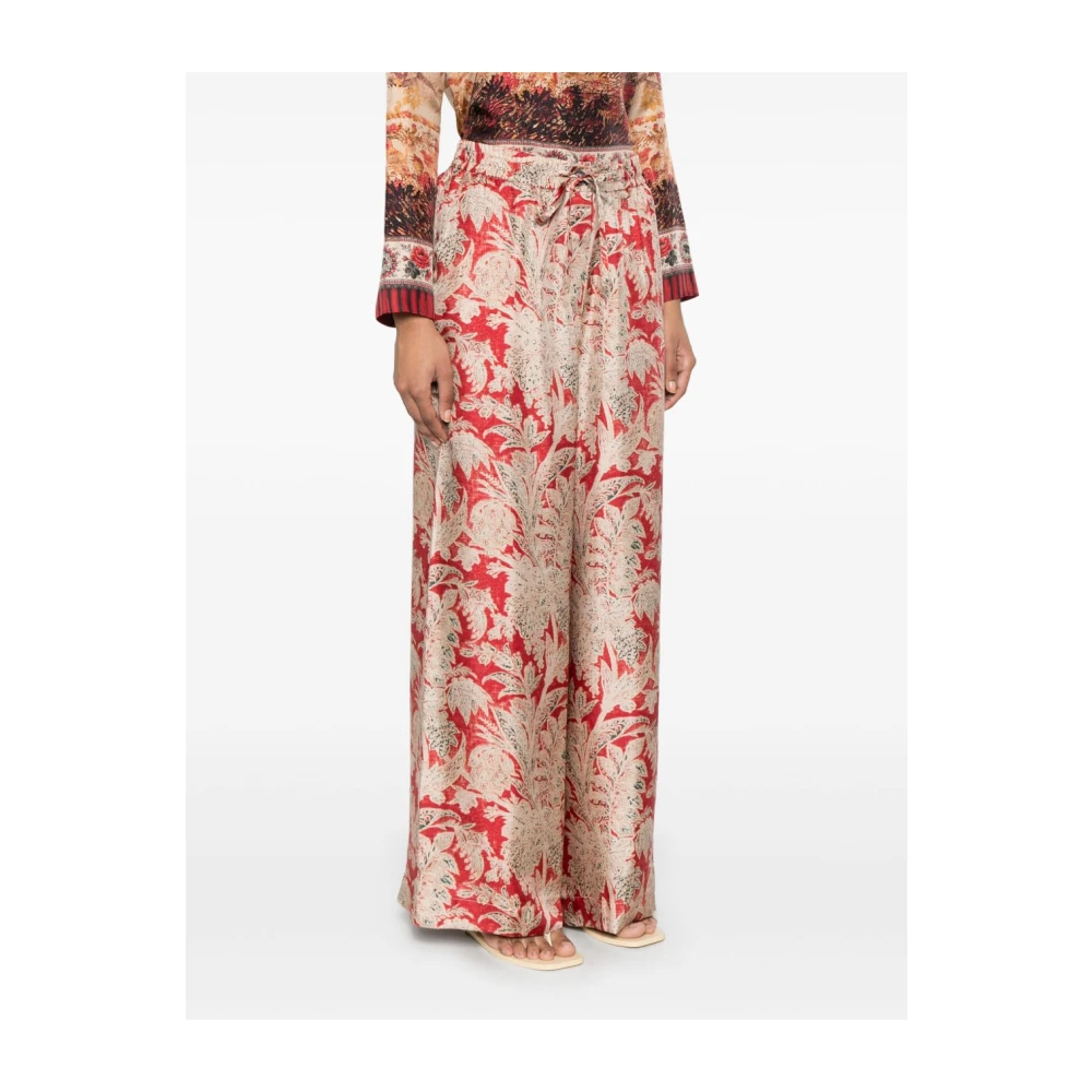 Pierre-Louis Mascia Rode Grafische Print Elastische Broek Multicolor Dames