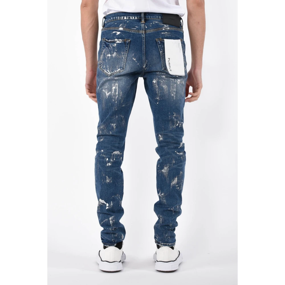 Purple Brand Skinny Jeans met verfspatten Blue Heren