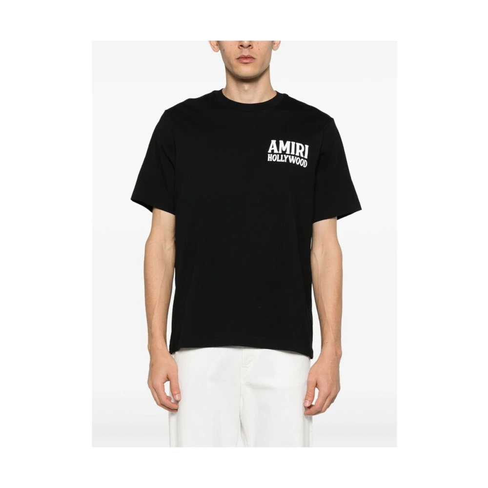 Amiri Zwarte Crew Neck Korte Mouw Tee Black Heren