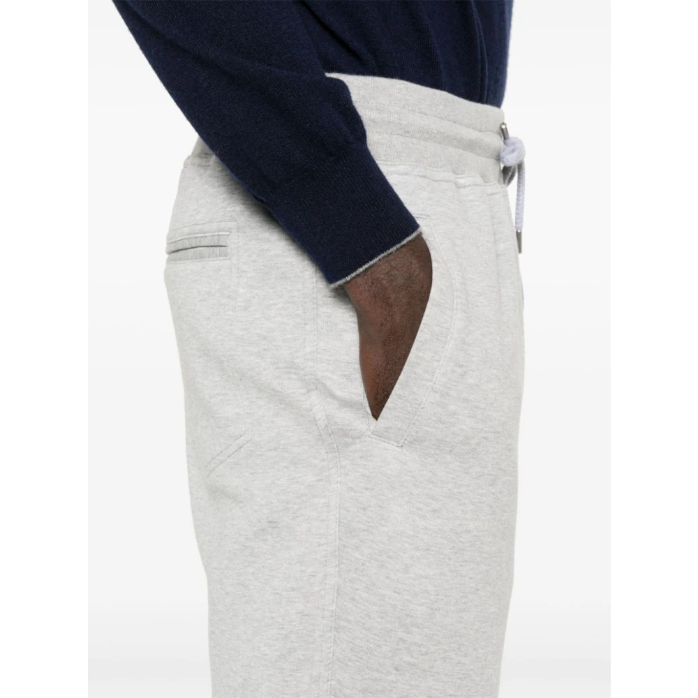 BRUNELLO CUCINELLI Grijze joggingbroek met elastische taille Gray Heren