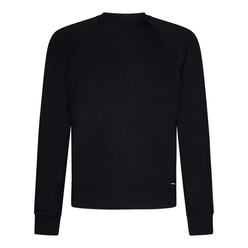 Tom Ford Zwarte Crew-Neck Sweater met Logo Label Black Heren