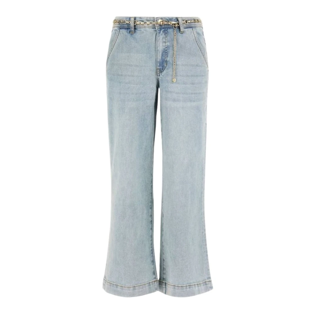 Guess Women's Blue Wide Jeans, W27, Stylish Denim Trousers