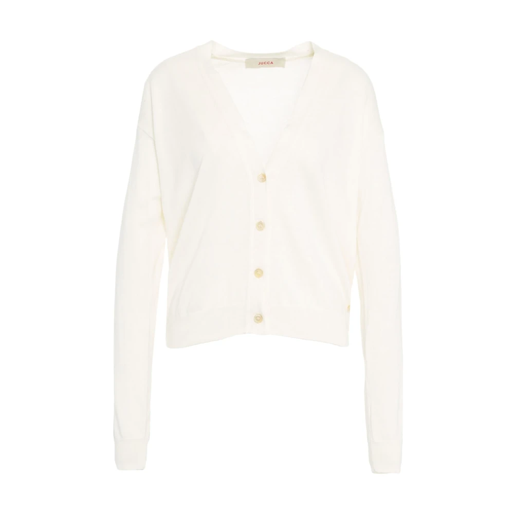 Jucca Witte Gebreide Vest Ss25 White Dames