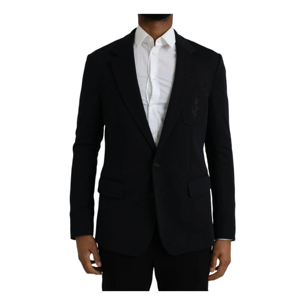 Dolce & Gabbana Men's Black Slim Fit Wool Blazer