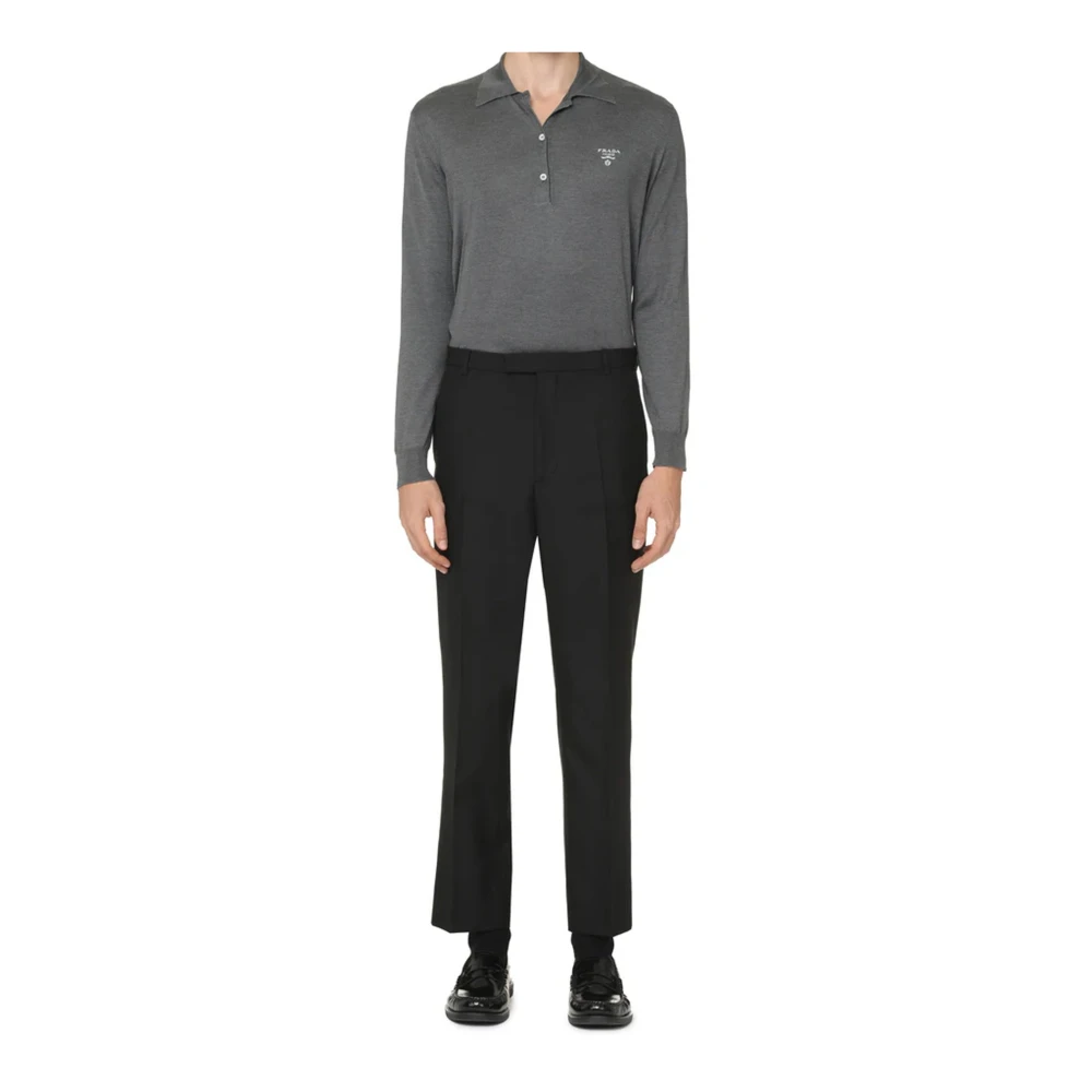 Gucci Zwarte Wollen Twill Broek Black Heren
