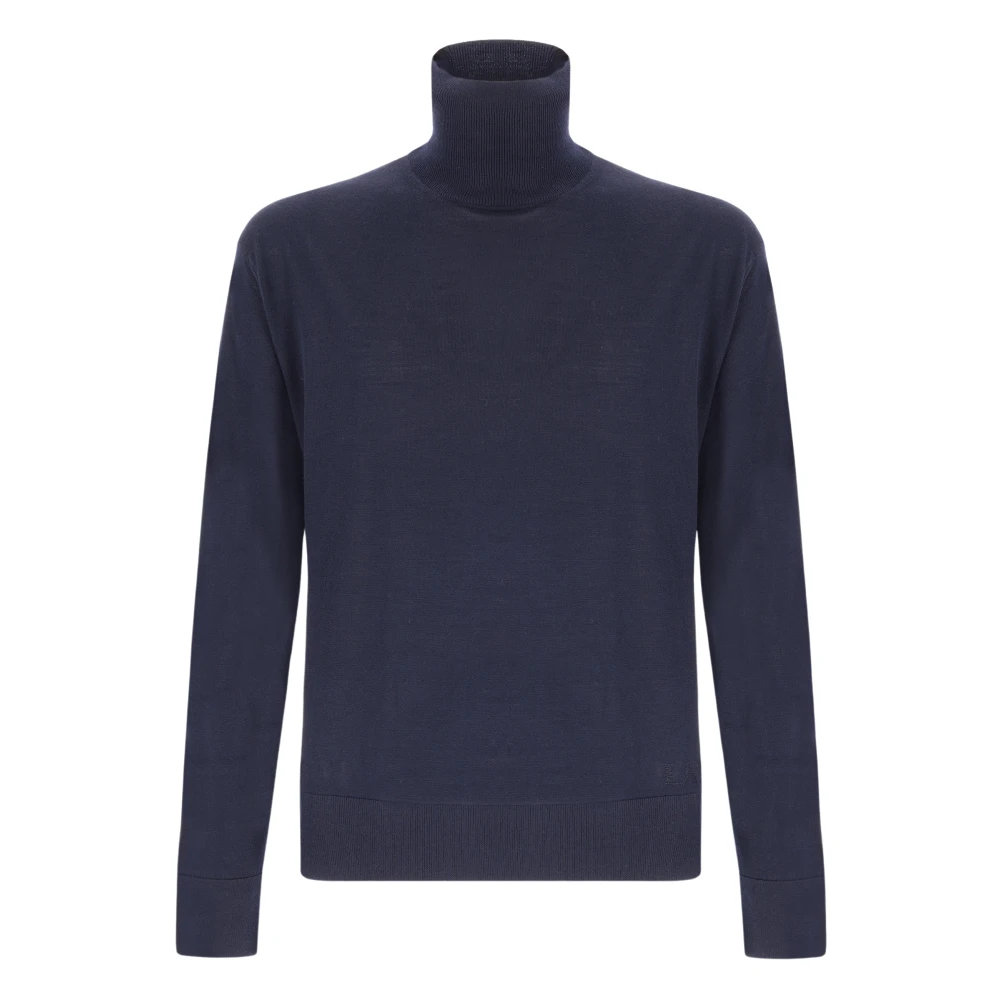 Laneus Ull Cashmere Blandning Turtleneck Sweater Blue, Herr