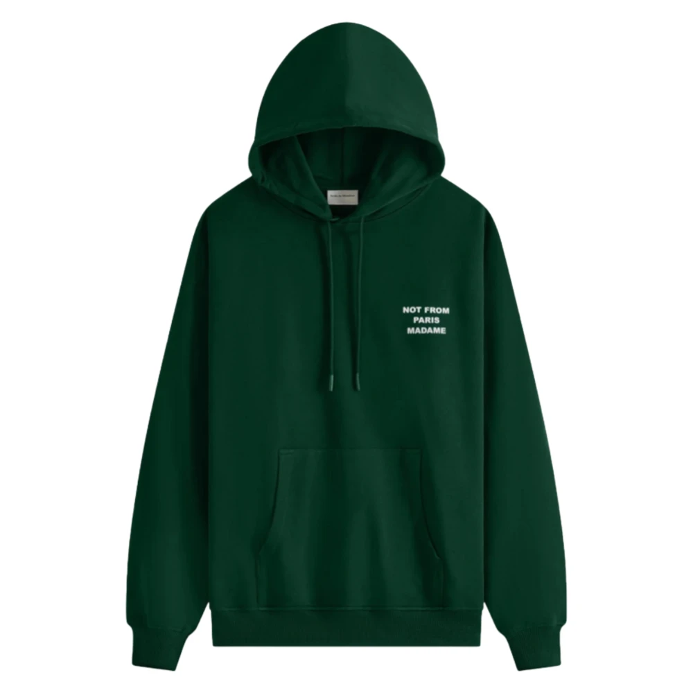 Drole de Monsieur Donkergroene Slogan Hoodie Green Heren