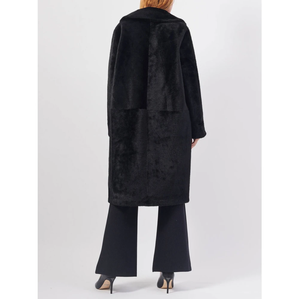 YES ZEE Zwarte Omkeerbare Lange Jas Black Dames
