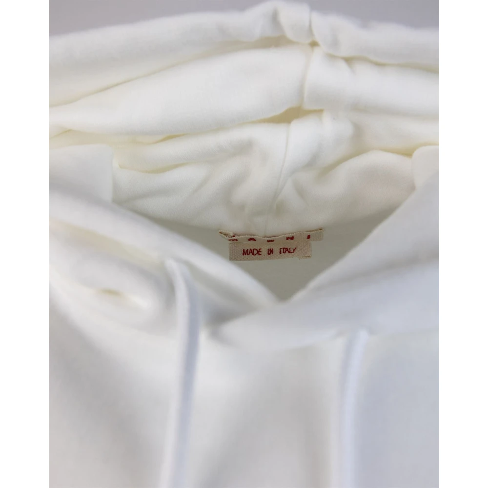 Marni Witte Hoodie Ruime Pasvorm Katoenen Trui White Heren