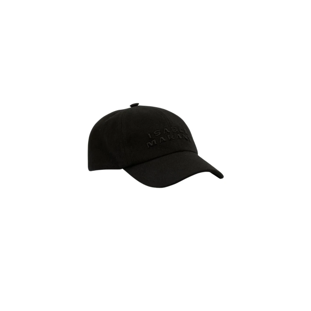 Isabel Marant Women's Black Cotton Cap With Logo Embroidery