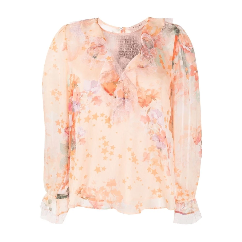 Twinset Women's Creponne Blouse With Ruffles