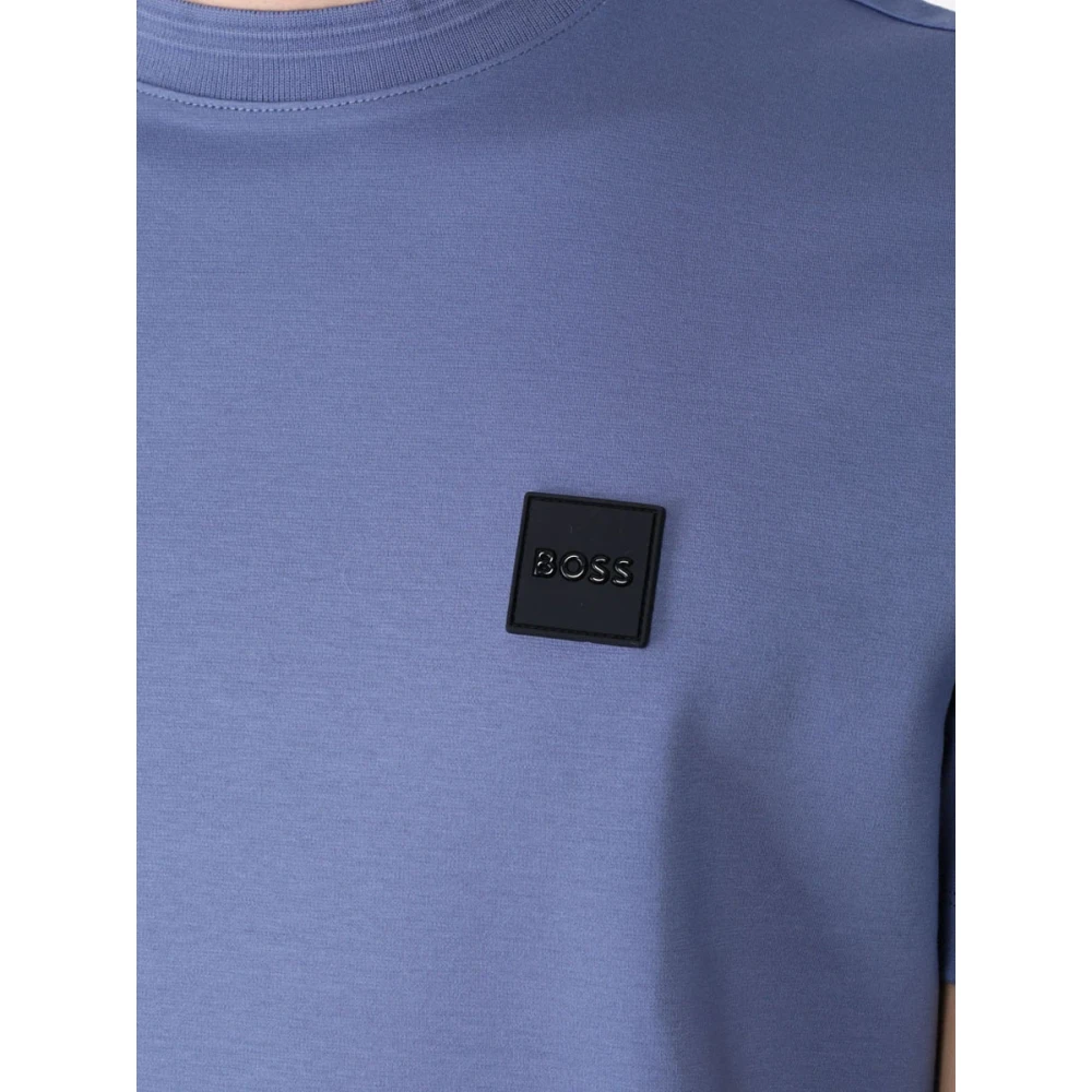 Hugo Boss Blauw Crew Neck Logo T-shirt Blue Heren