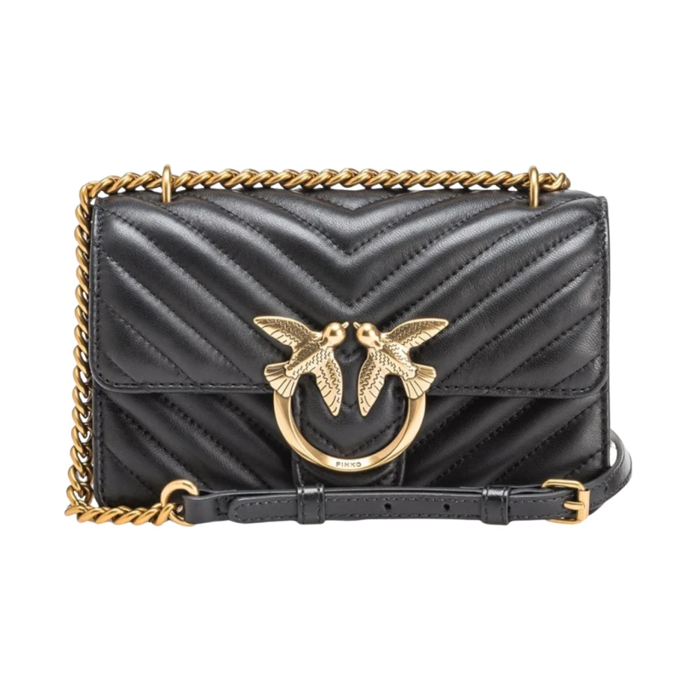 Pinko Shoulder Bags, Female, One Size, Mini Love Bag One Chevron Black