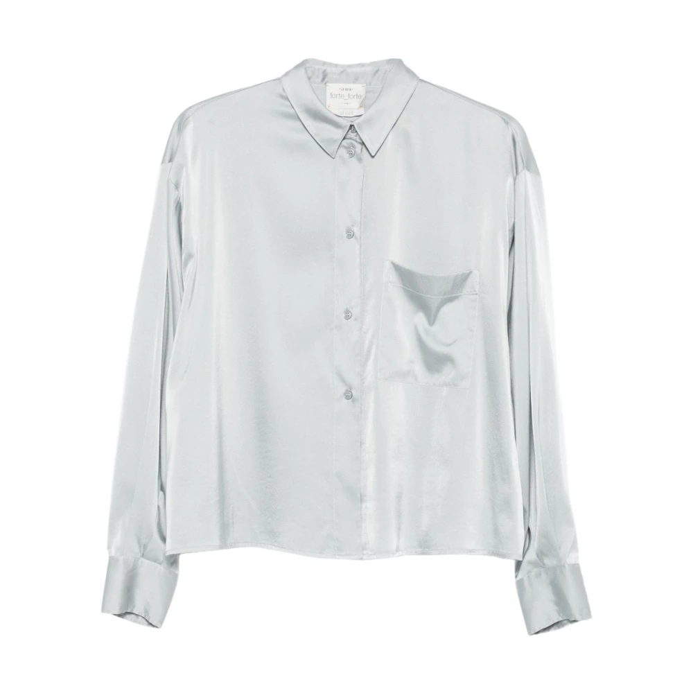 Forte Forte Gray Shirts, Female, Xs, Grey Long Sleeve Button-Up Shirt