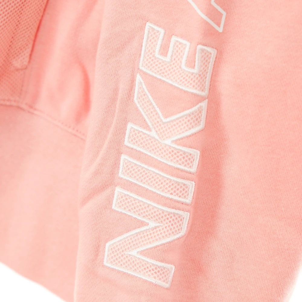 Nike Roze Glazuur Wit Rits Hoodie Sportkleding Air Top Fleece Pink Dames