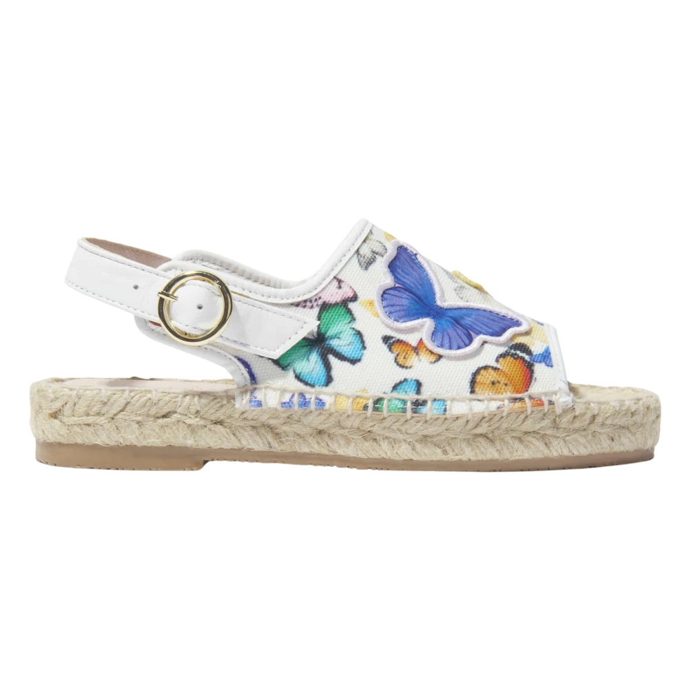 Sophia Webster Multicolor Kids Sandals, Female, 23 Eu, White Butterfly Espadrilles For Girls