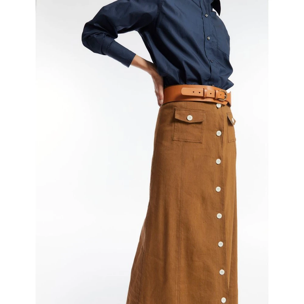 Ines De La Fressange Paris Tatiana bruine linnen rok Brown Dames