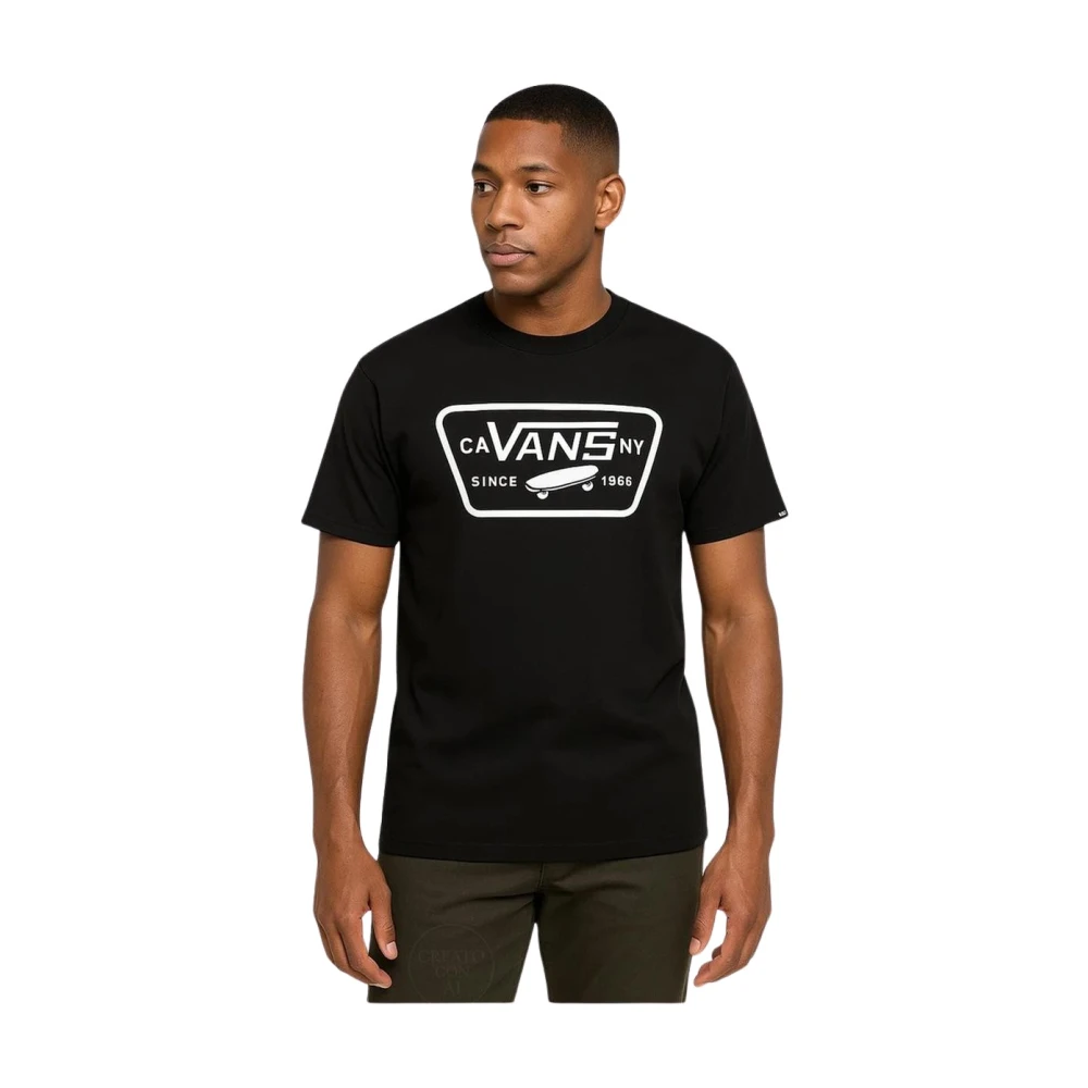 Vans Men's Black Cotton T-Shirt With Visible Logo