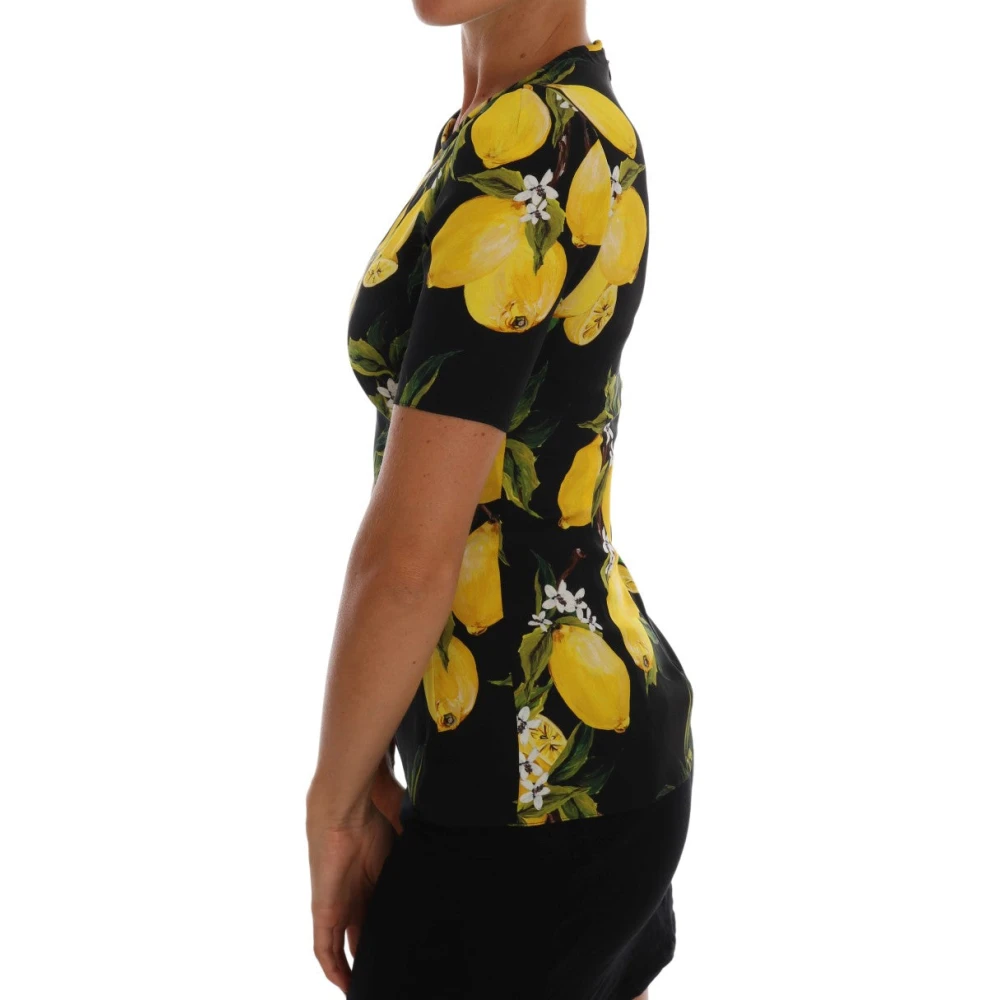Dolce & Gabbana Siciliaanse Citroenprint Zijden Blouse Multicolor Dames