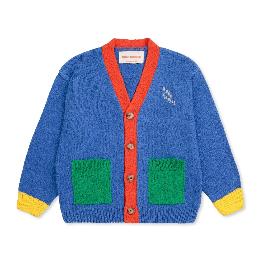 Bobo Choses Blå Bomullsblandad Kofta med Fickor Blue, Unisex