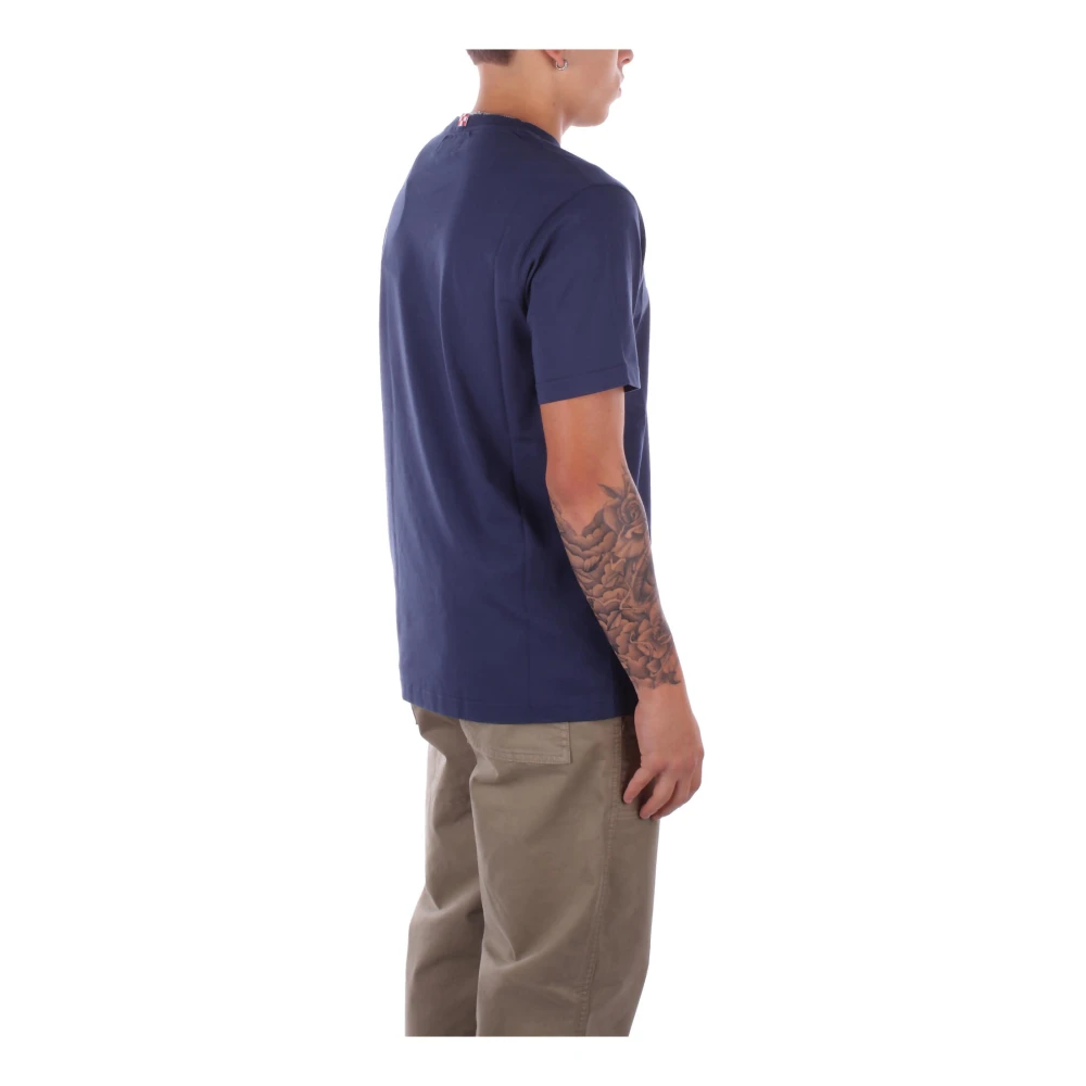 Saint Barth Logo Zij T-shirts en Polos Blue Heren
