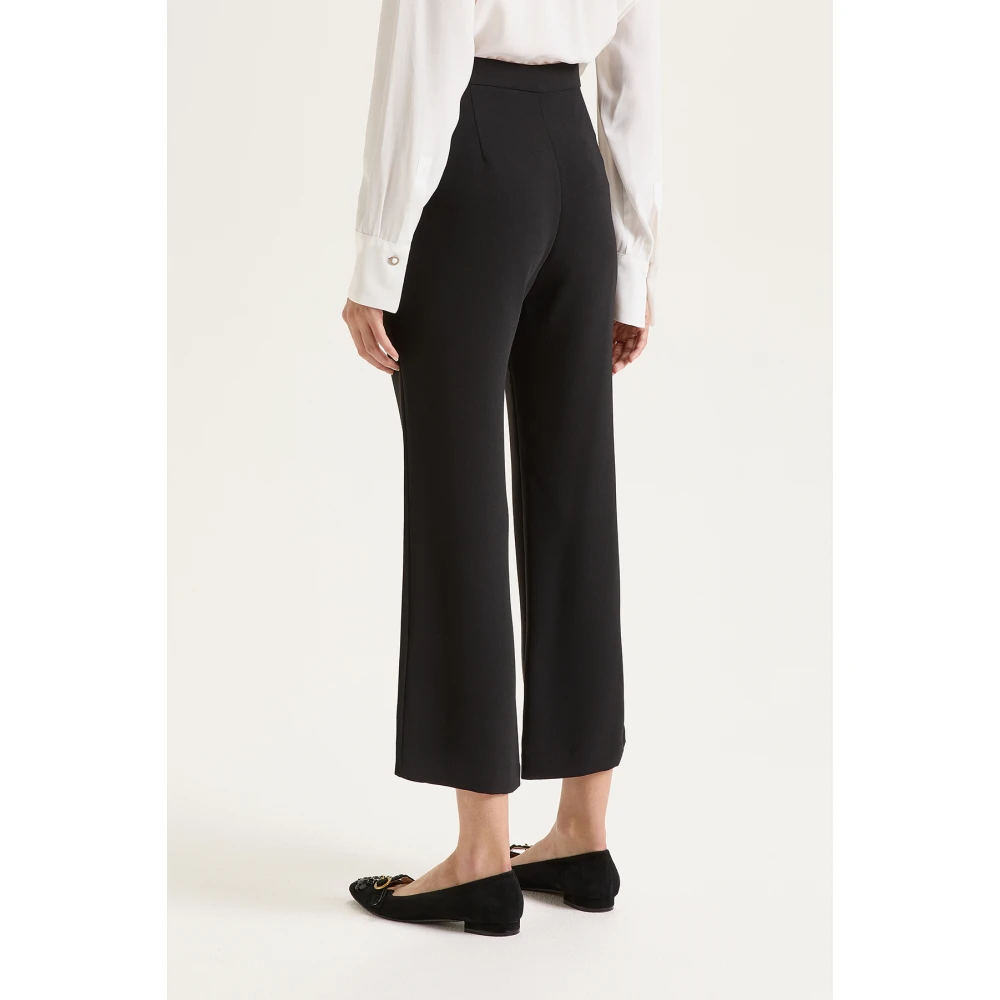 Maliparmi Sable' Crepe Broek Black Dames