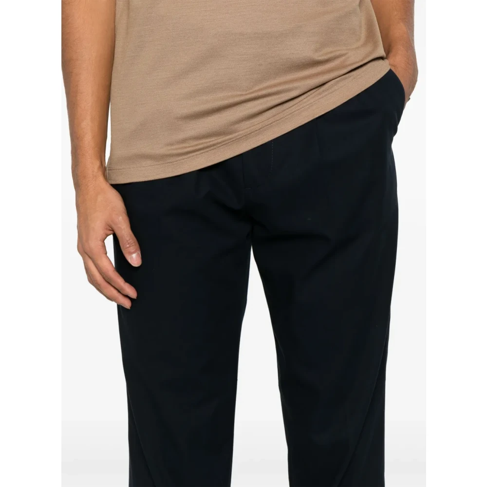 BRUNELLO CUCINELLI Marineblauwe Katoenen Chino met Knoopsluiting Blue Heren