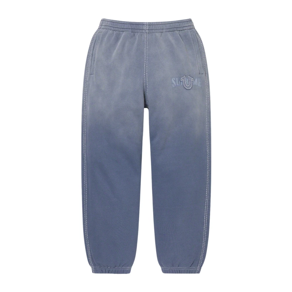 Supreme Beperkte oplage Indigo Sweatpant Geborsteld Fleece Blue Heren