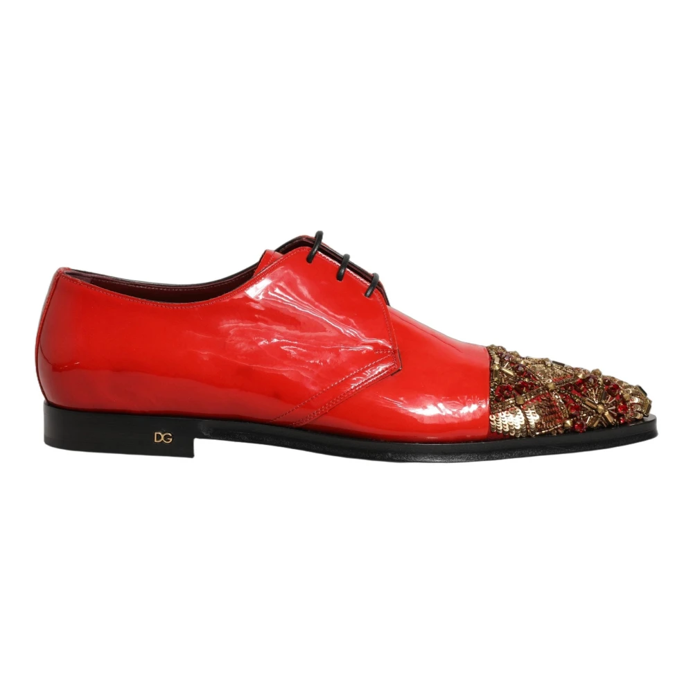 Dolce & Gabbana Men's Red Derby Dress Shoes - Laced Shoes - 9 Uk - Shoes