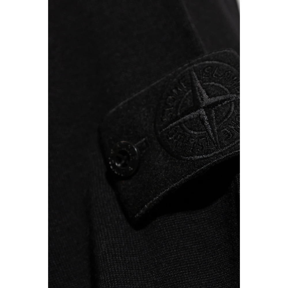 Stone Island Wollen polo capsule Ghost Black Heren