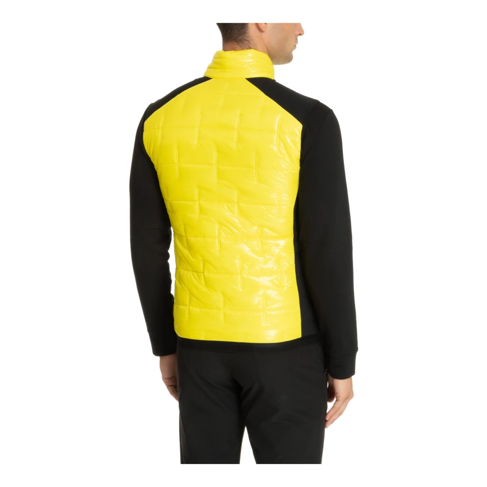 Emporio Armani EA7 Multikleur Rits Vest met Logo Zakken Yellow Heren