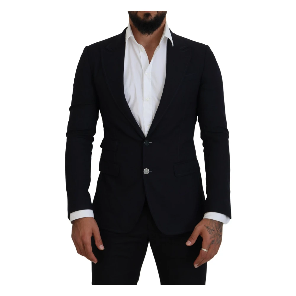 Dolce & Gabbana Men's Black Wool Formal Taormina Blazer - Blazers - M - Suits