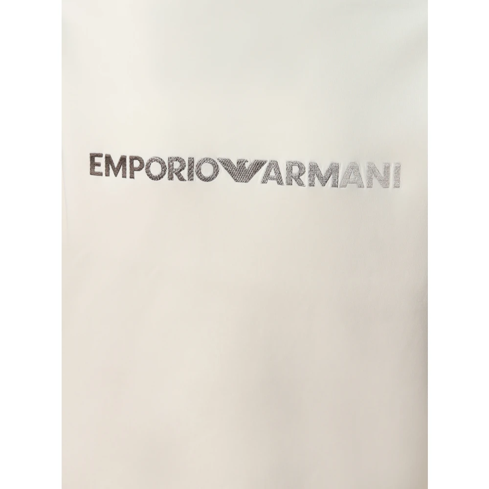 Emporio Armani Witte Sweater met Geborduurd Logo White Heren