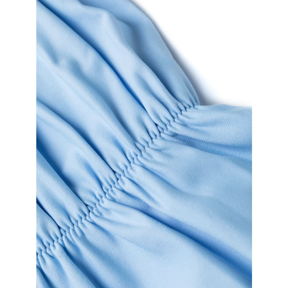 Magda Butrym Lichtblauwe Gerimpelde Bikinibroek met Hoge Taille Blue Dames