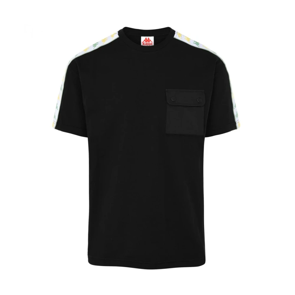 Kappa Heren Jersey T-shirt met Logo Print Black Heren