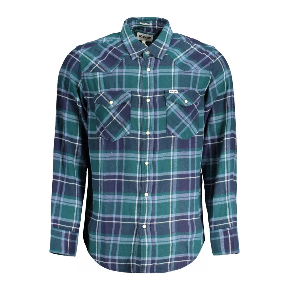 Wrangler Grön Flanell Western Skjorta Regular Fit Multicolor, Herr