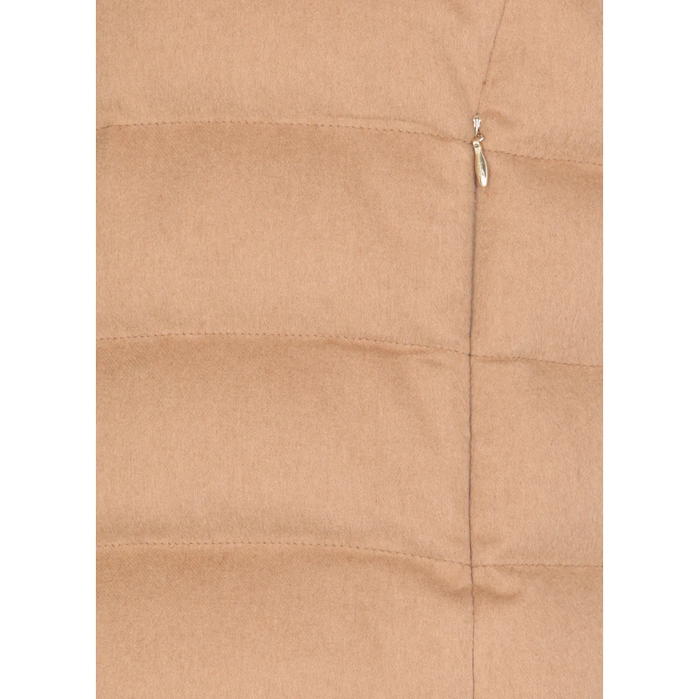 Herno Gewatteerde Kameel Vest met Hoge Hals Brown Dames